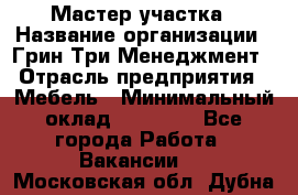 Мастер участка › Название организации ­ Грин Три Менеджмент › Отрасль предприятия ­ Мебель › Минимальный оклад ­ 60 000 - Все города Работа » Вакансии   . Московская обл.,Дубна г.